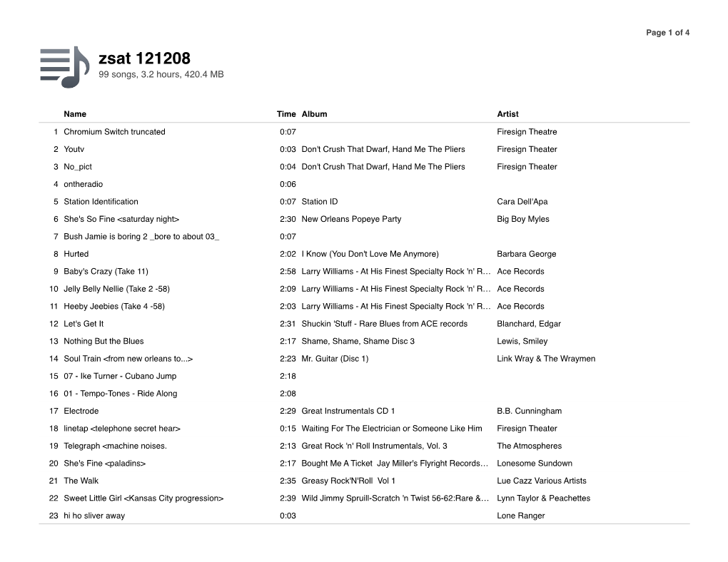 Zsat 121208 99 Songs, 3.2 Hours, 420.4 MB