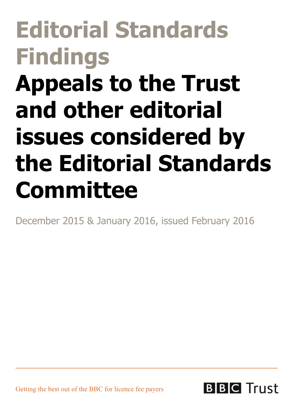 Editorial Standards Committee Bulletin
