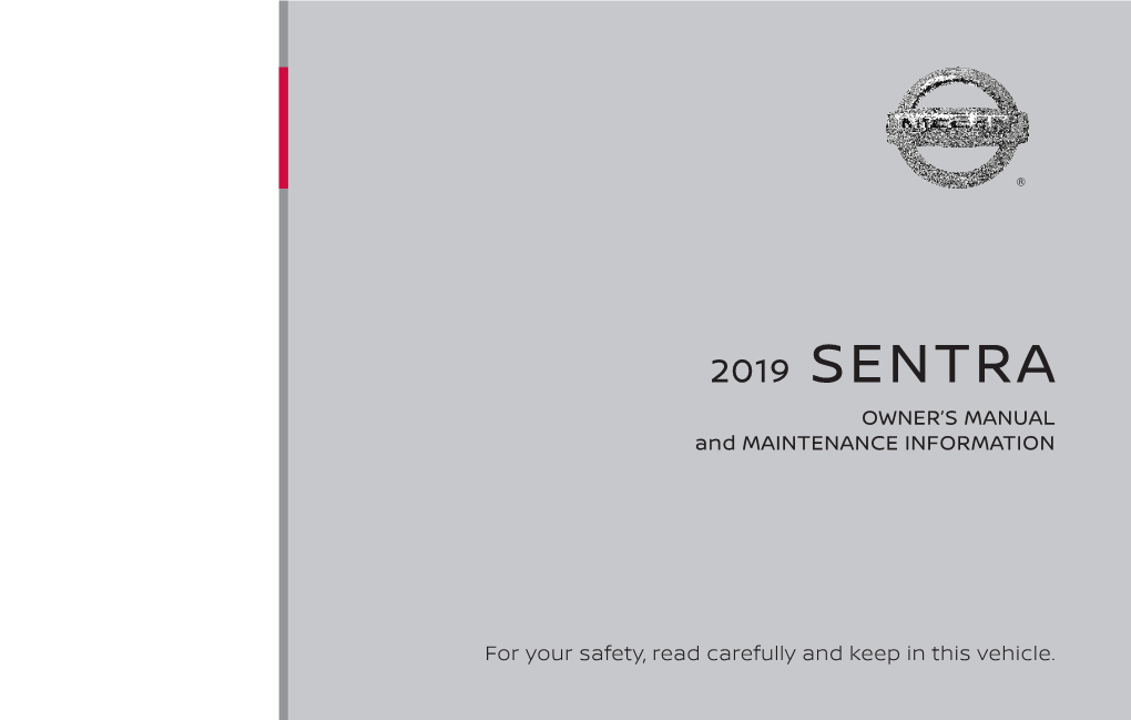 2019 Nissan Sentra | Owner's Manual and Maintenance Information
