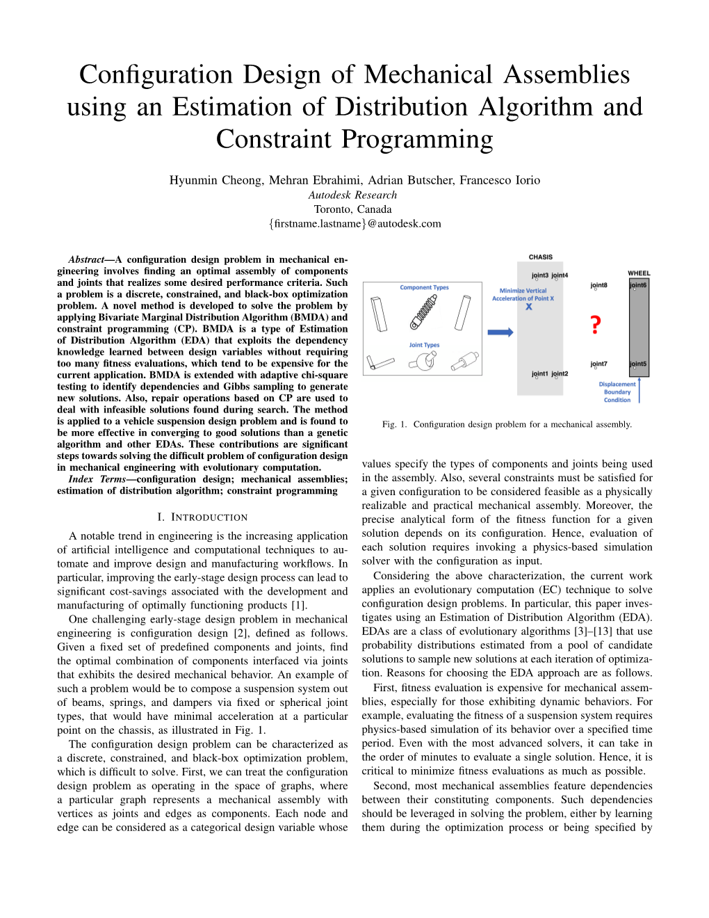 Configuration Design of Mechanical Assemblies Using an Estimation Of