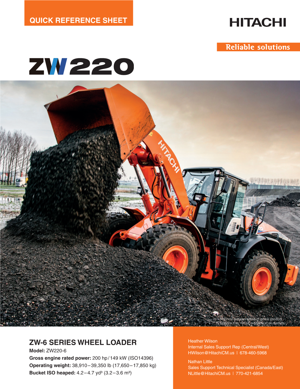 Zw-6 Series Wheel Loader Quick Reference Sheet