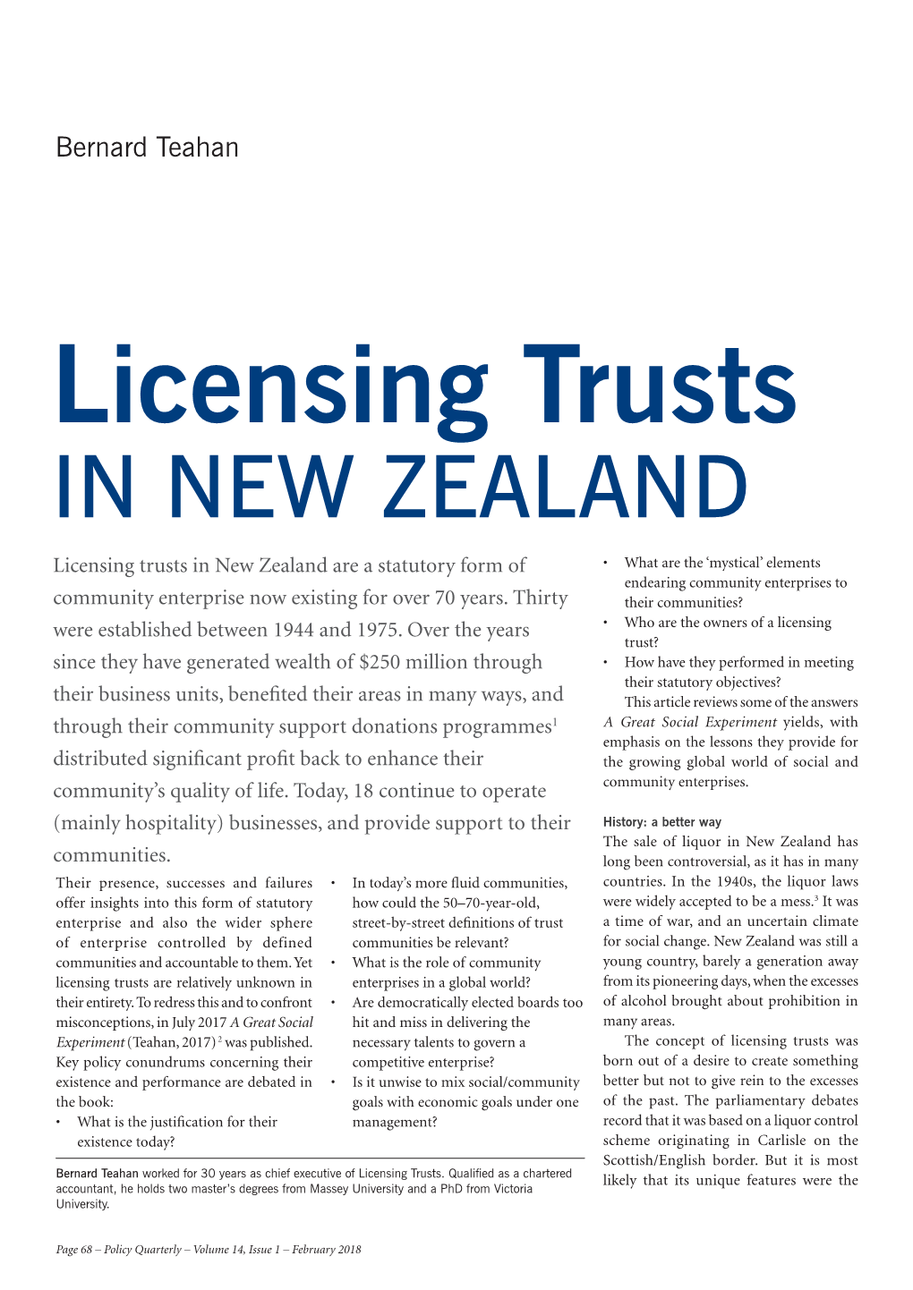 Licensing Trusts in New Zealand