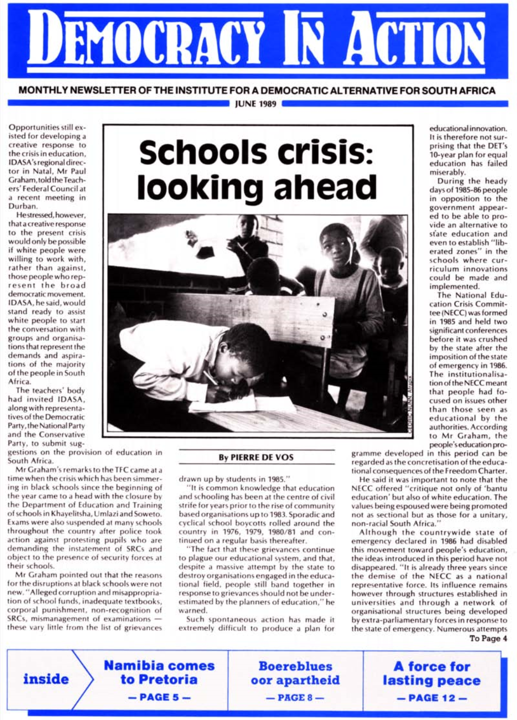 Schools Crisis: Looking Ahead