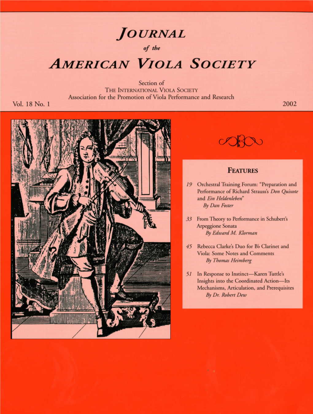 Journal of the American Viola Society Volume 18 No. 1, 2002