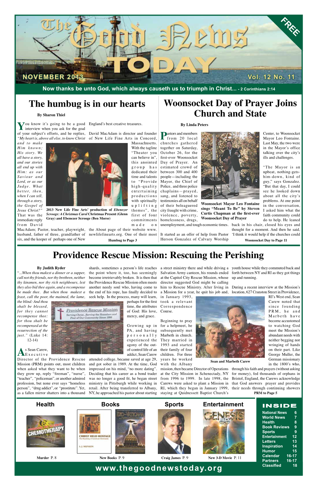 Rescuing the Perishing the Humbug Is in Our Hearts Woonsocket Day of Prayer Joins Church and State