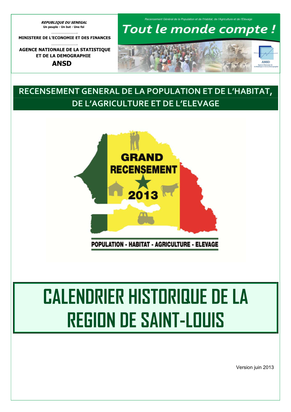 Calendrier Historique De La Region De Saint-Louis