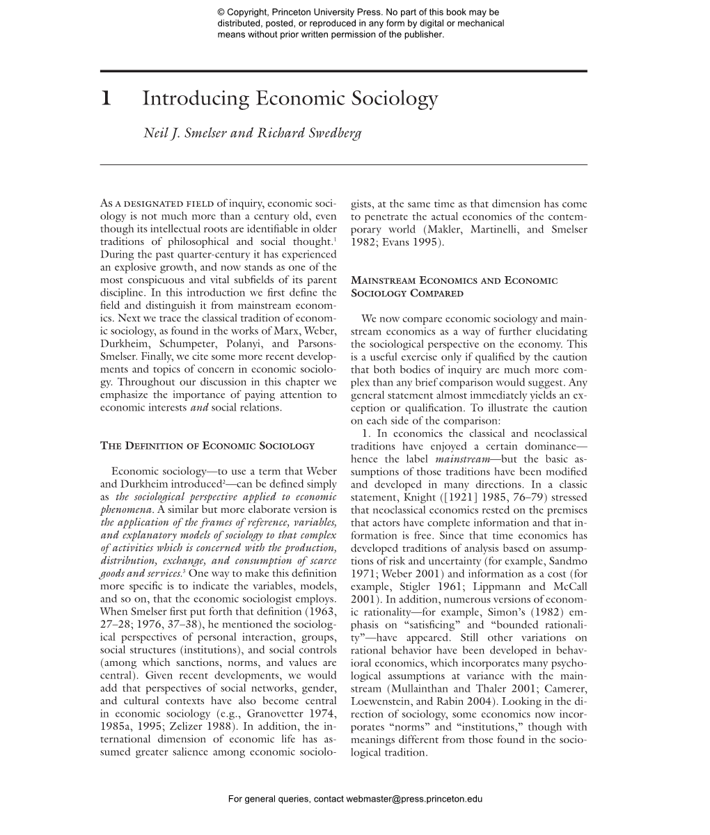 Introducing Economic Sociology