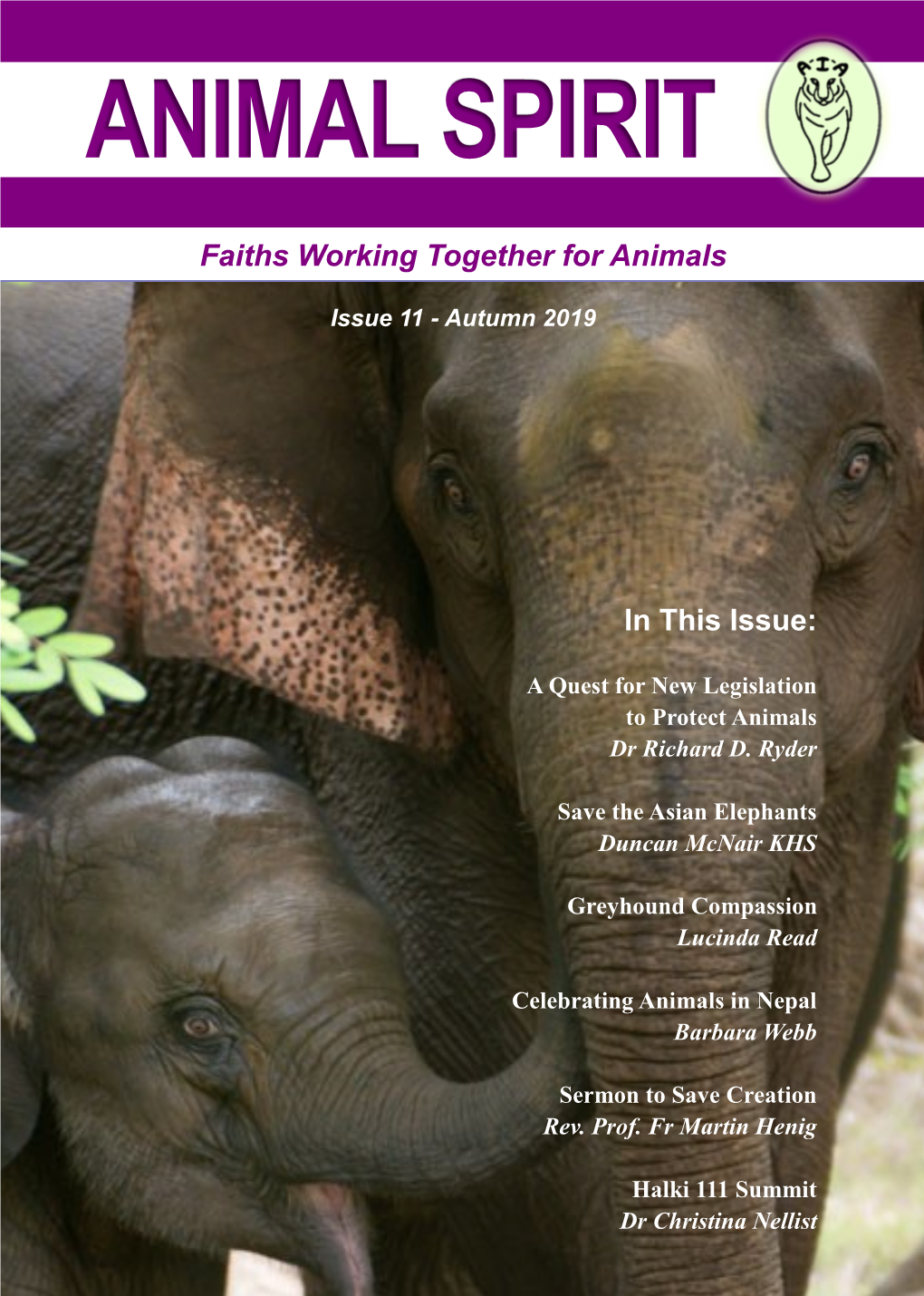 ANIMAL SPIRIT the Animal Interfaith Alliance Magazine Spring 2018 - Issue 8