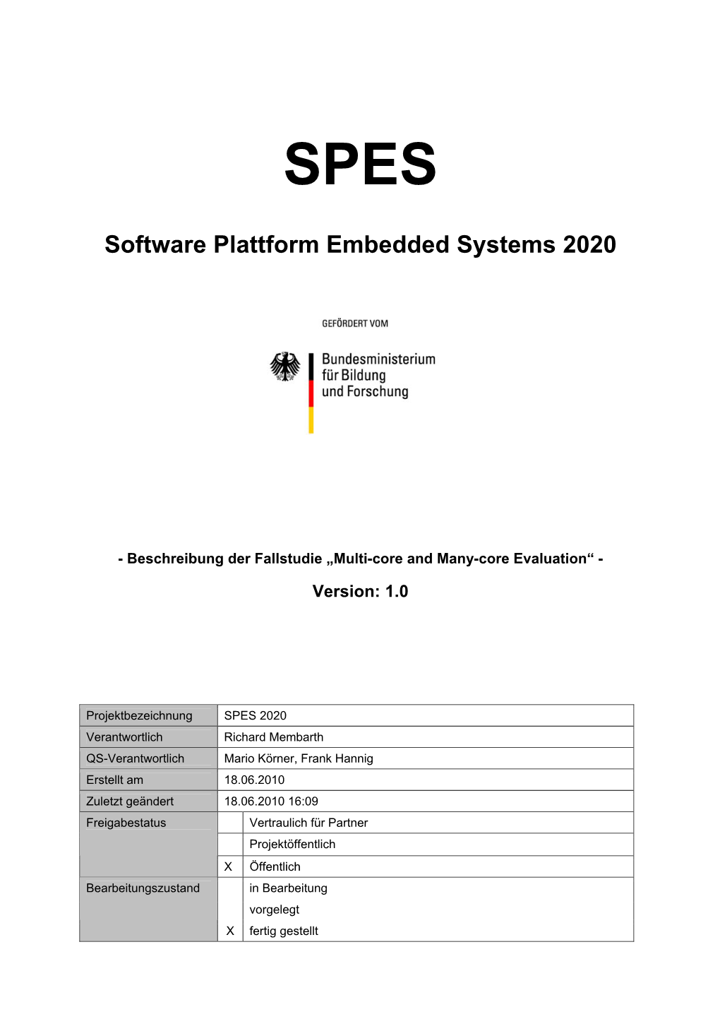 Software Plattform Embedded Systems 2020