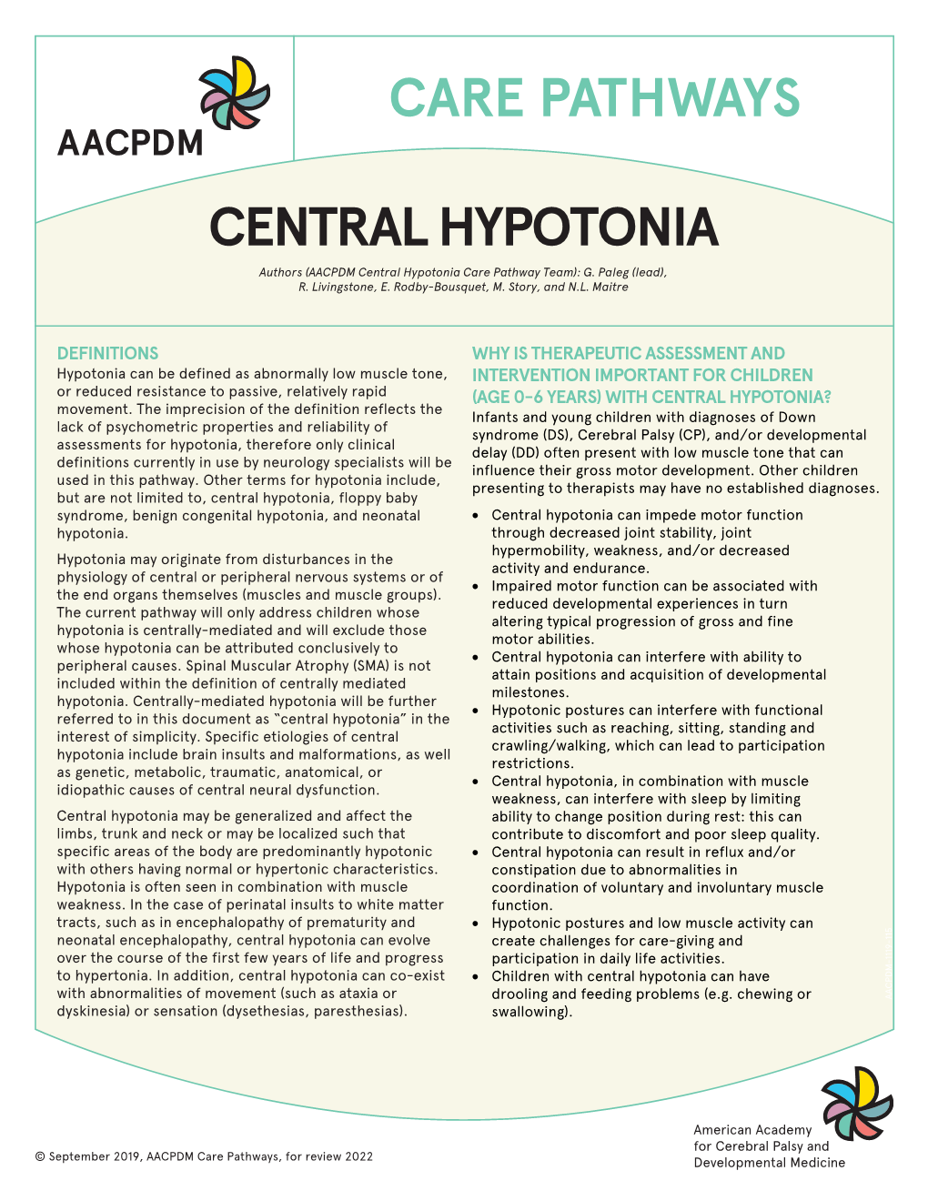 Care Pathways Central Hypotonia