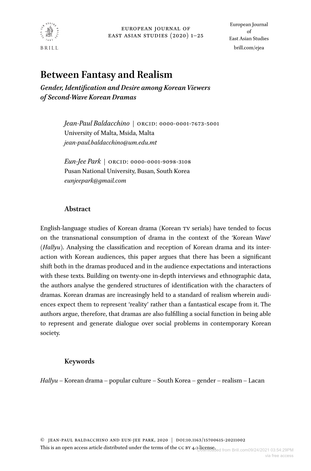 Between Fantasy and Realism Gender, Identification and Desire Among Korean Viewers of Second-Wave Korean Dramas