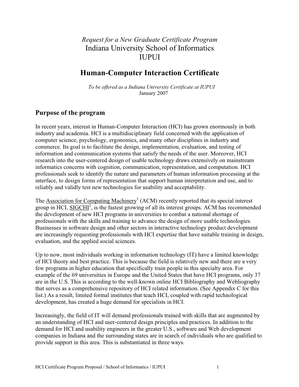 Human-Computer Interaction Certificate