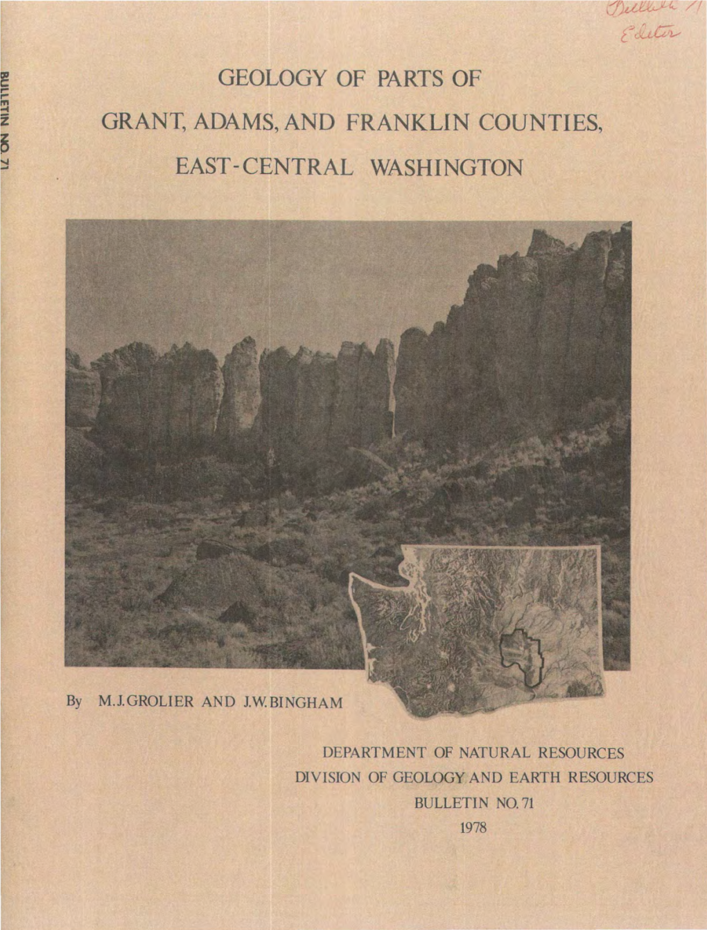 Geology of Parts of Grant, Adams, and Franklin Counties, East-Central