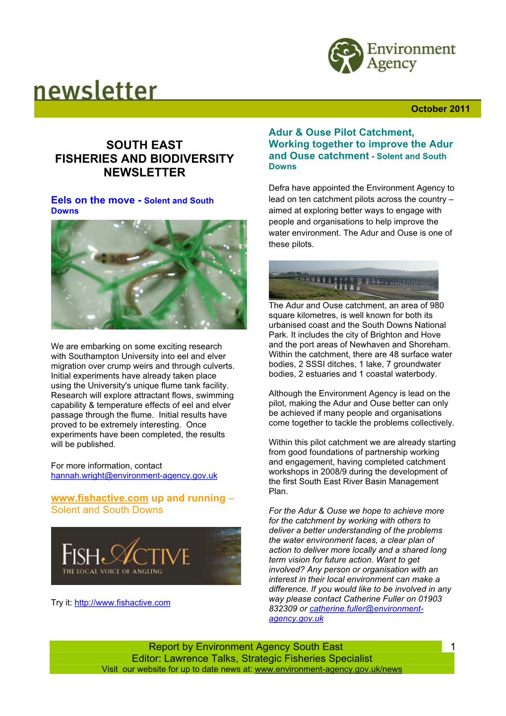 South East Fisheries and Biodiversity Newsletter