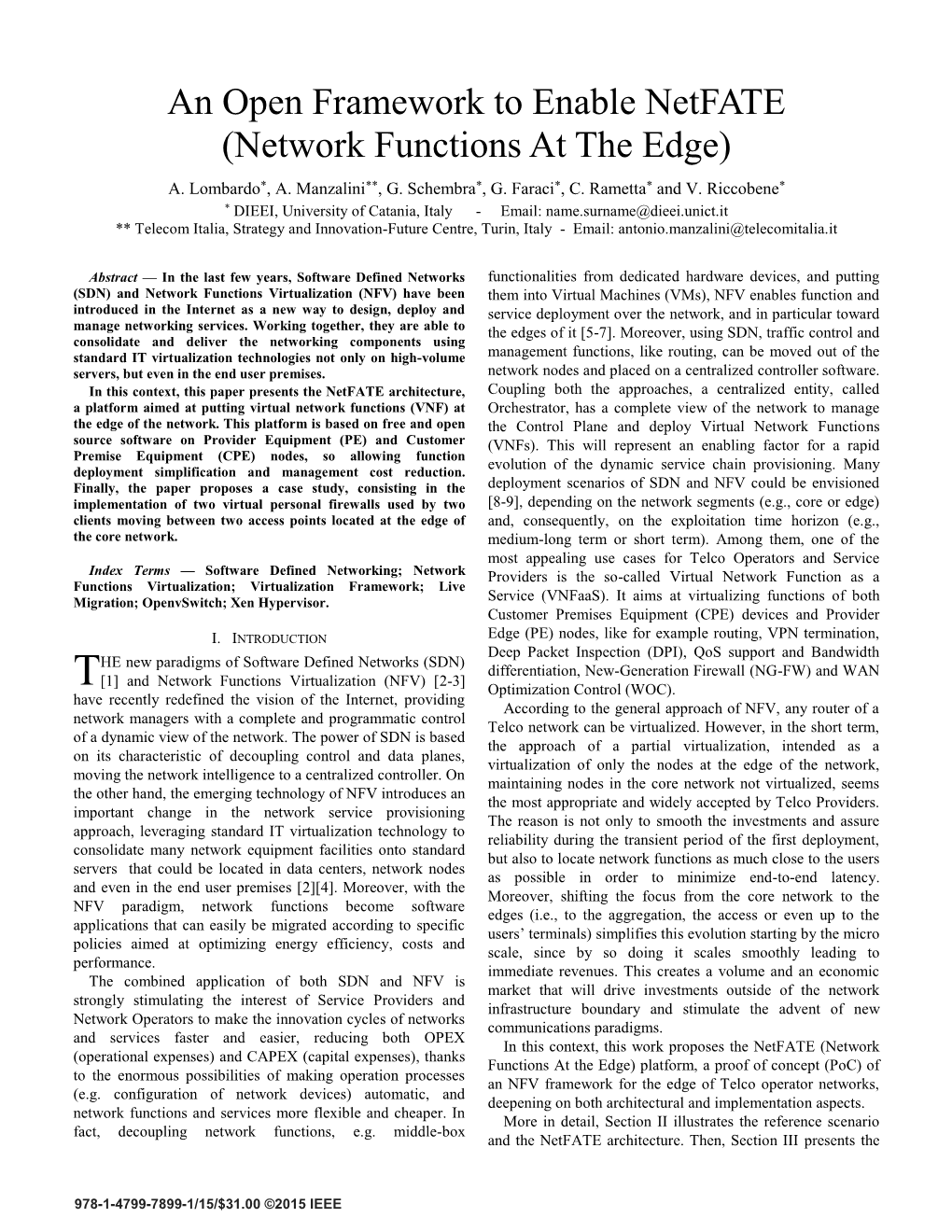 Network Functions at the Edge)
