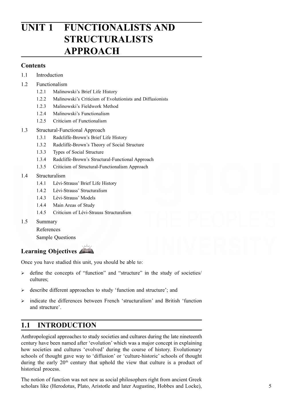 Unit 1 Functionalists and Structuralists Approach