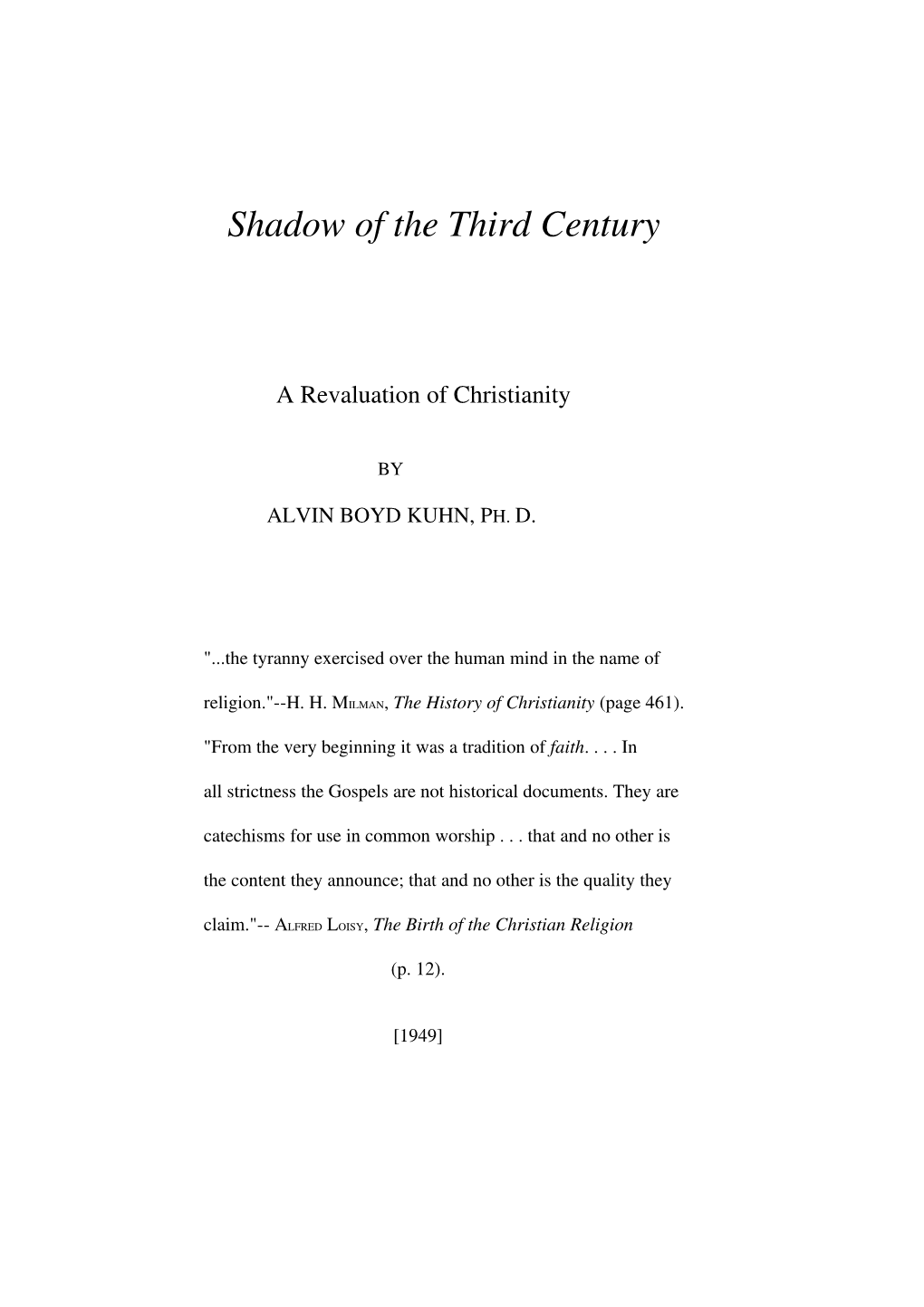 Shadow of the Third Century