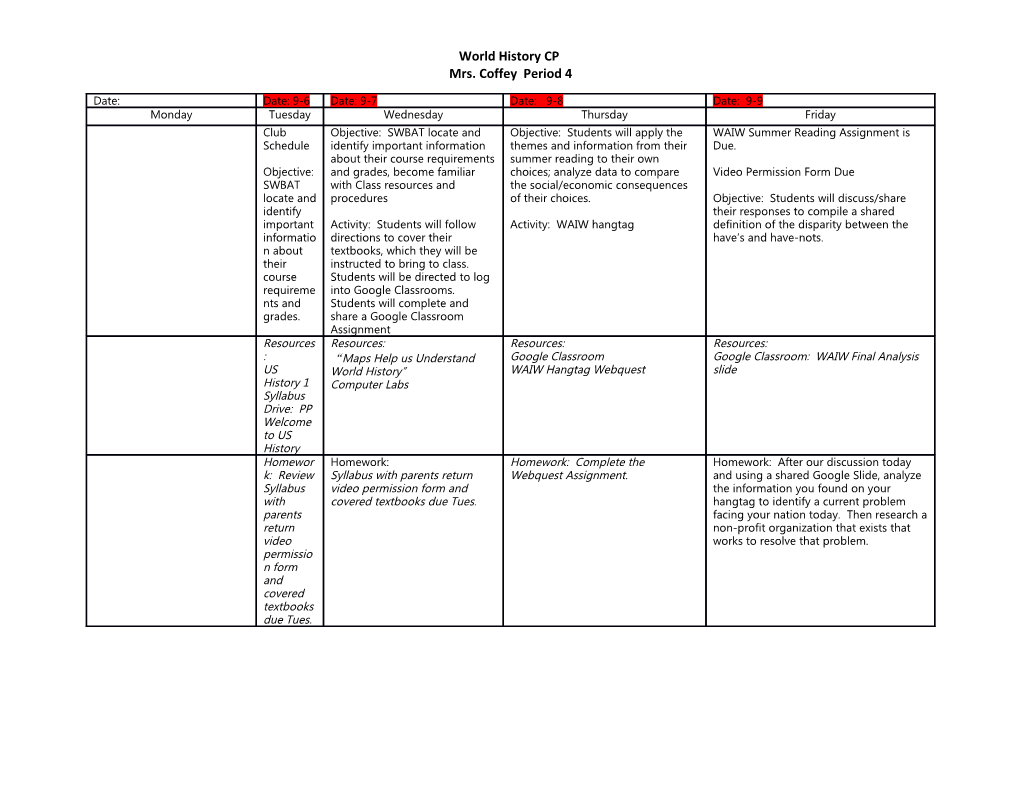 World History CP