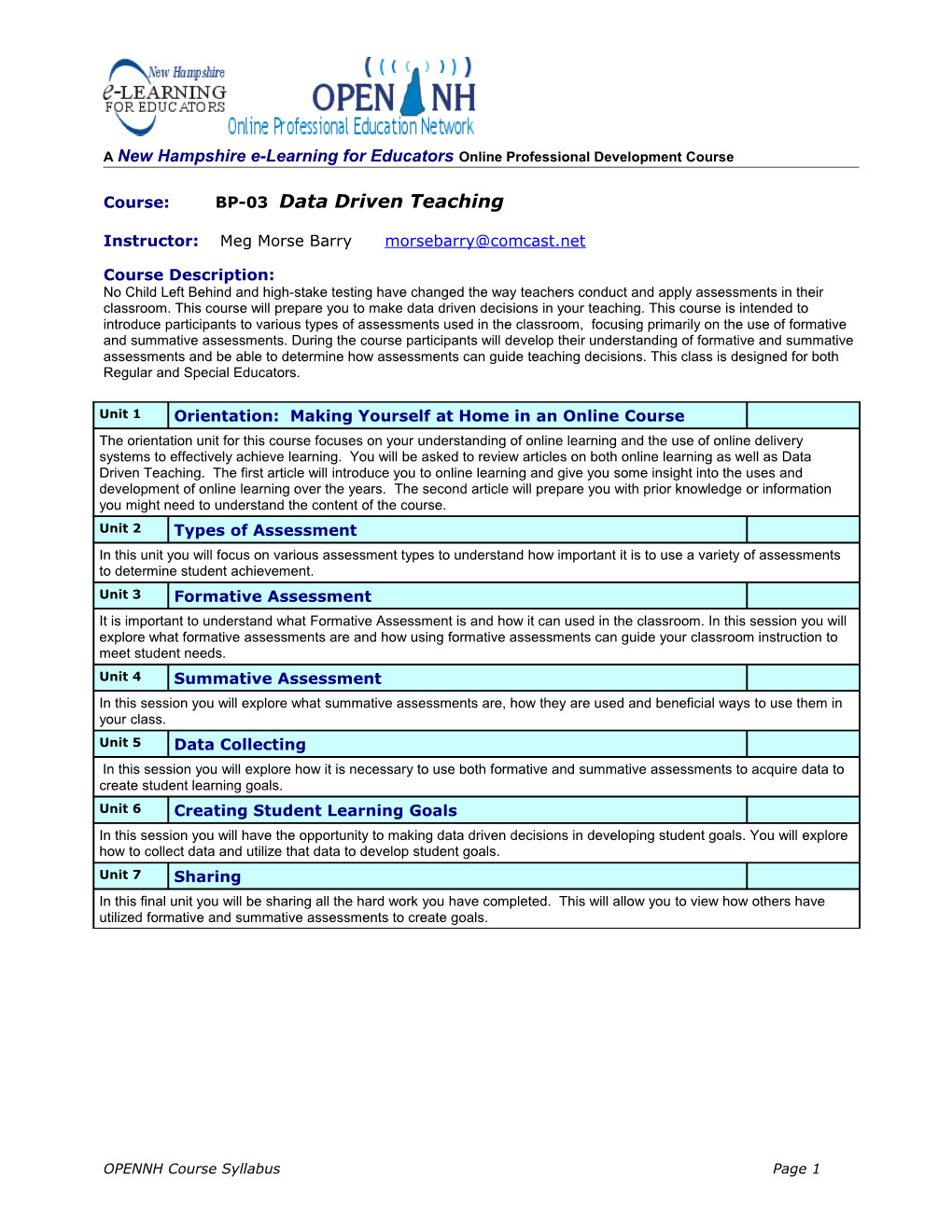 Data Driven Teaching