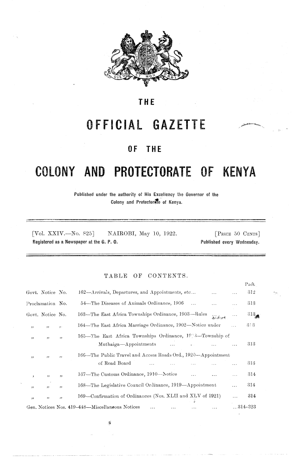 Colony and Protectorate of Kenya