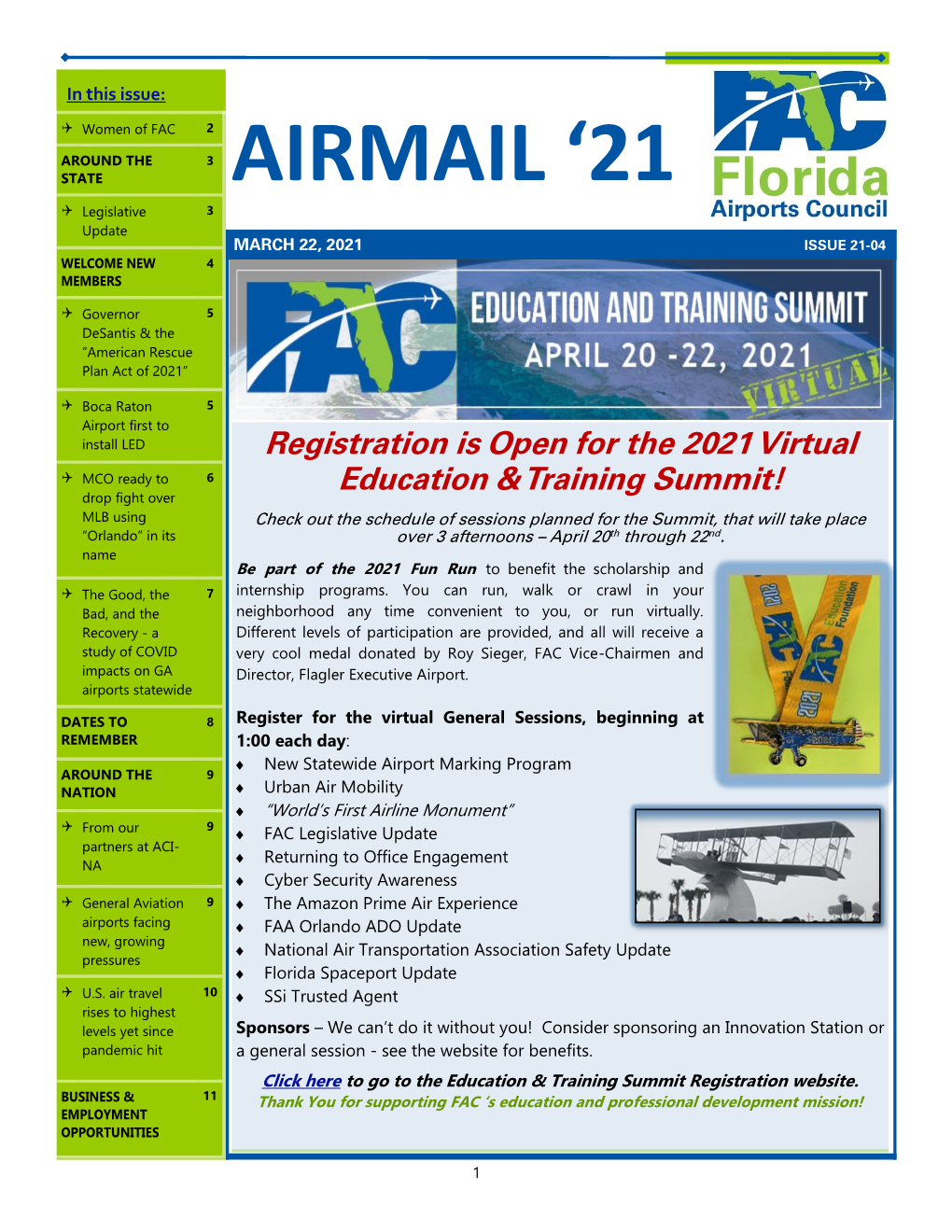 AIRMAIL ‘21  Legislative 3 Update Marchmarch 22, 22, 2021 2021 Issueissue 21 21-04-04 4