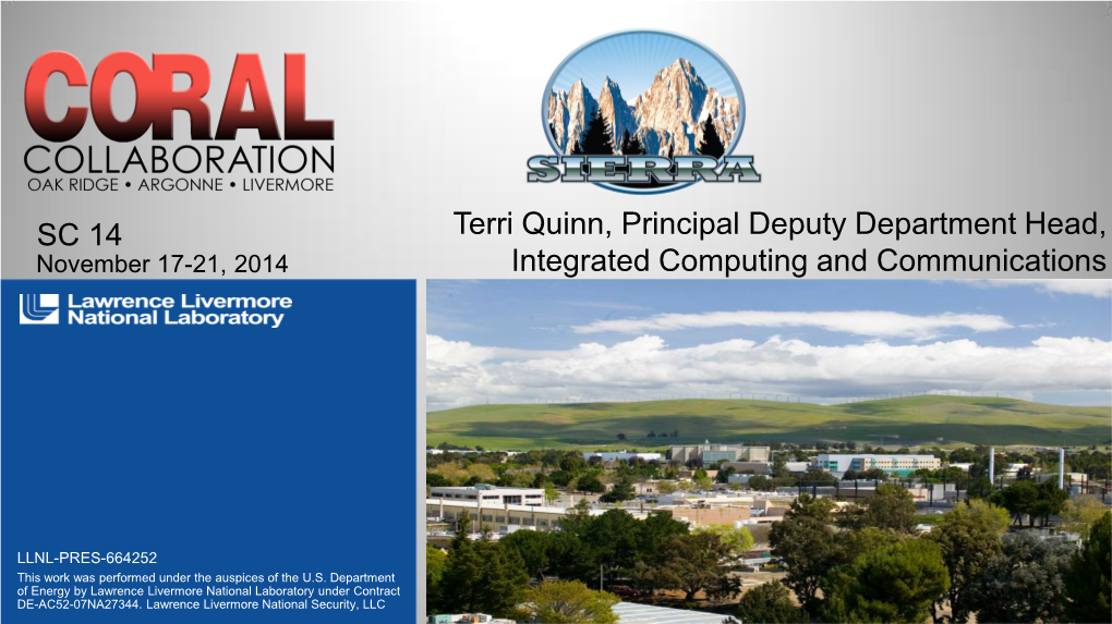 SC 14 Terri Quinn, Principal Deputy Department Head, Integrated