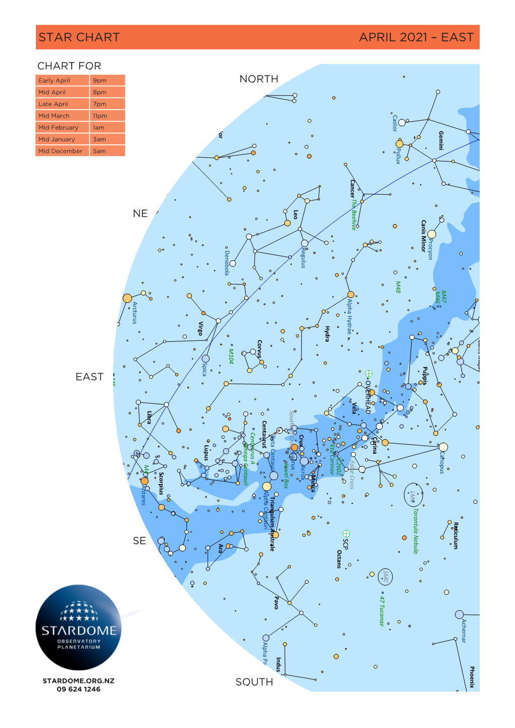 Star Chart April 2021 – East