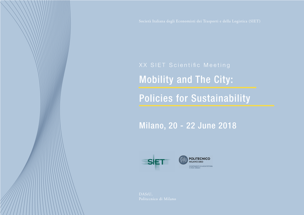 Mobility and the City: Policies for Sustainability