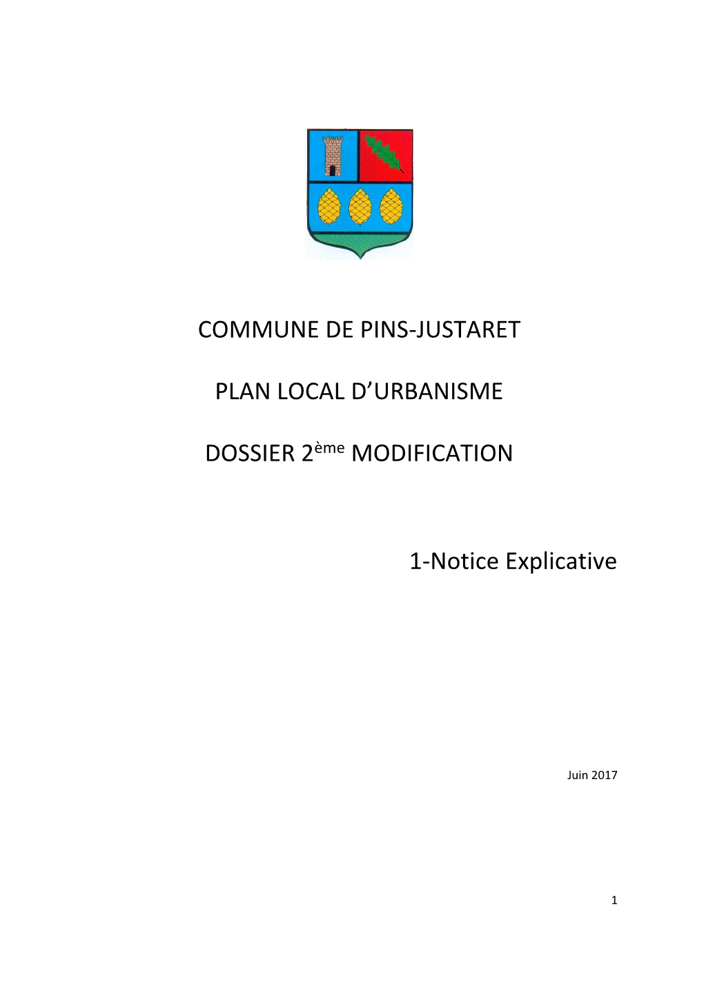 Commune De Pins-Justaret Plan Local D'urbanisme