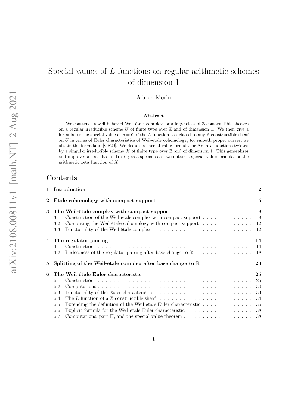 Special Values of $ L $-Functions on Regular Arithmetic Schemes Of
