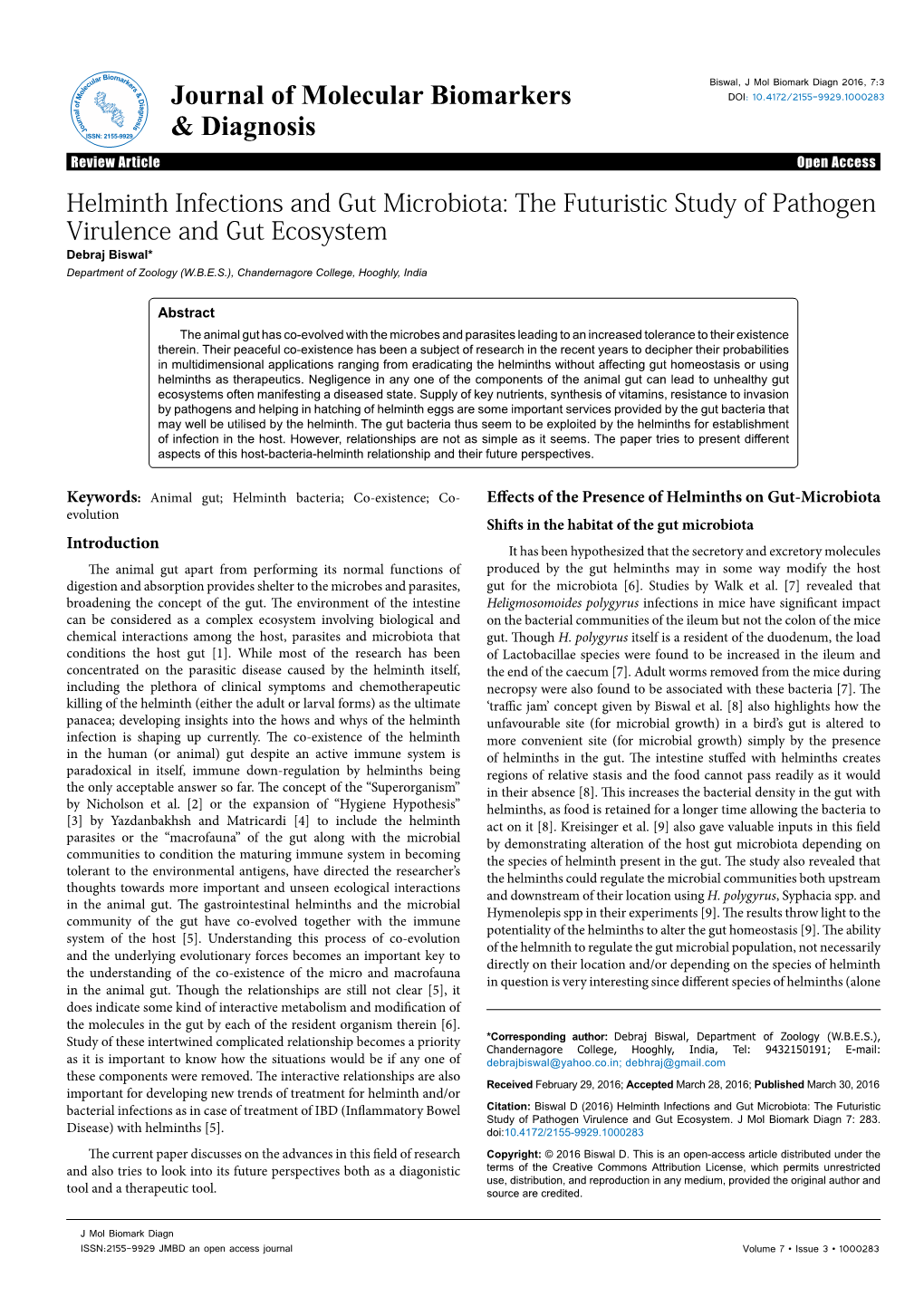 Helminth Infections and Gut Microbiota