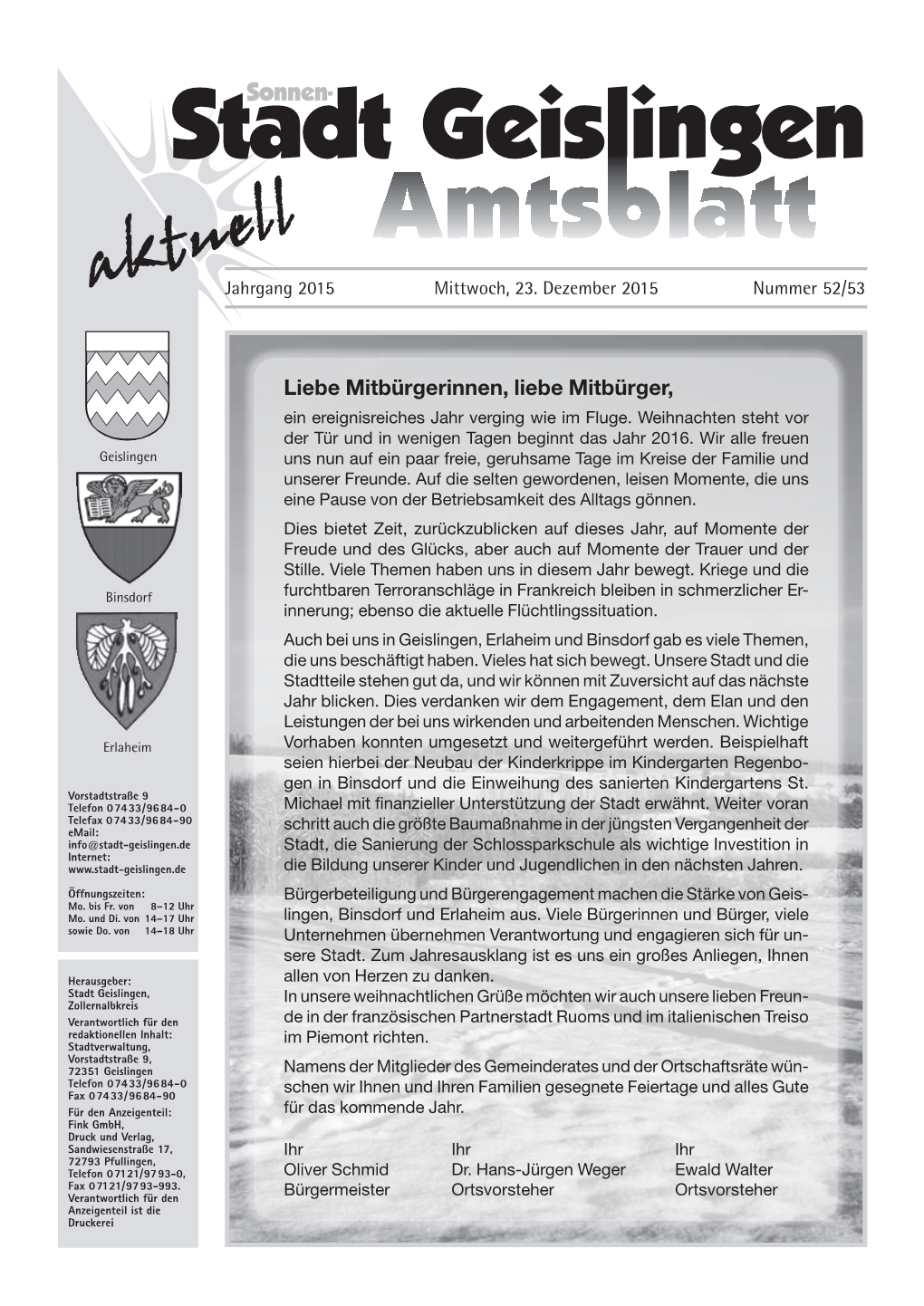 Amtsblatt Geislingen KW52