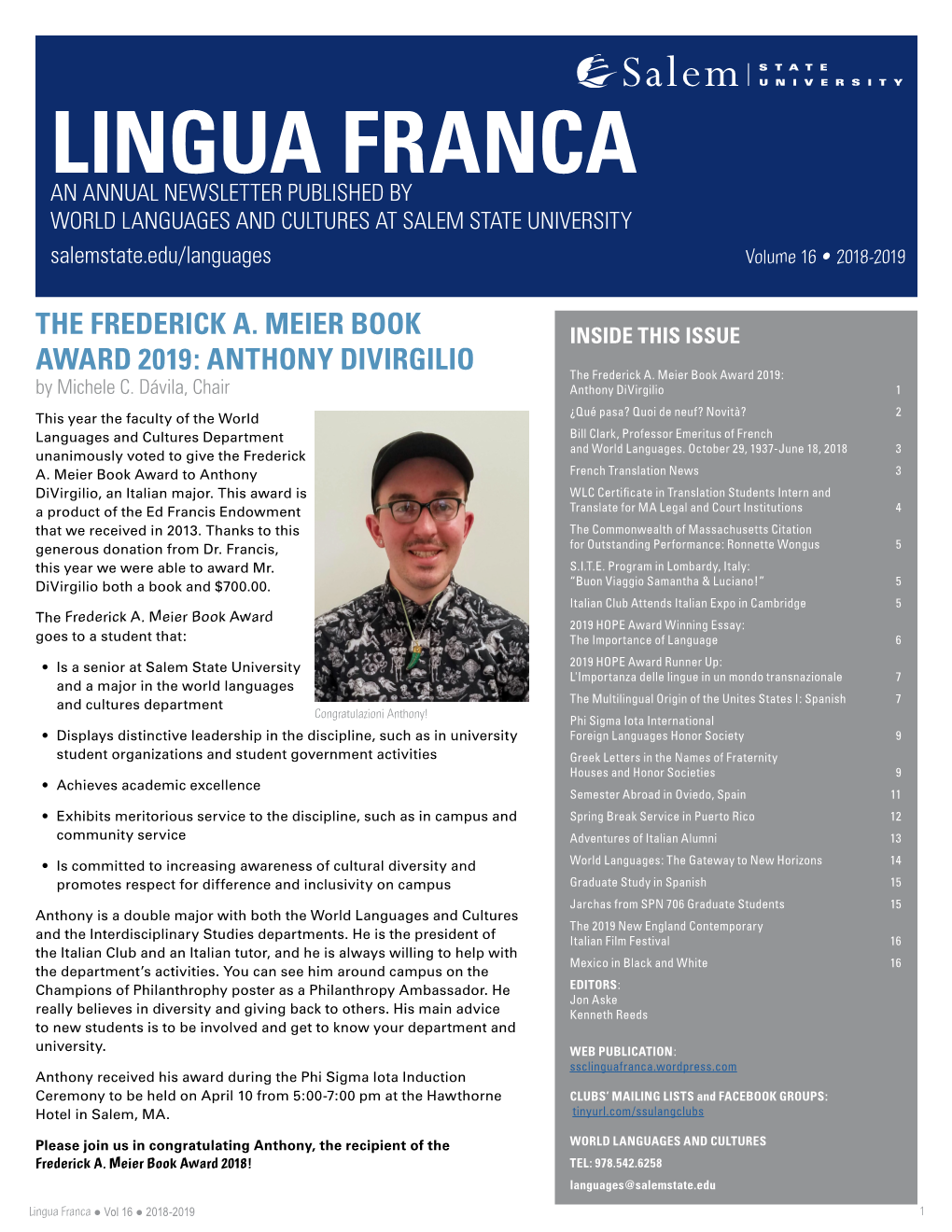 Lingua Franca Spring 2019