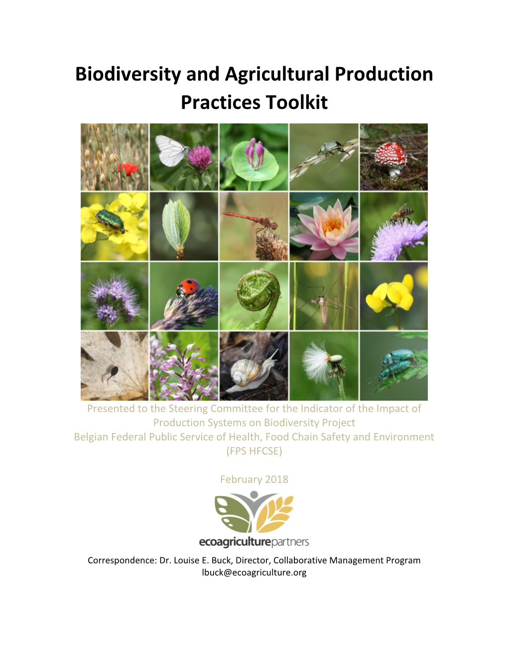 Biodiversity and Agricultural Production Practices Toolkit