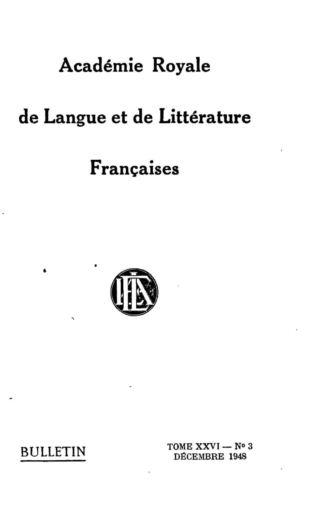 Académie Royale De Langue Et De Littérature Françaises De Belgique