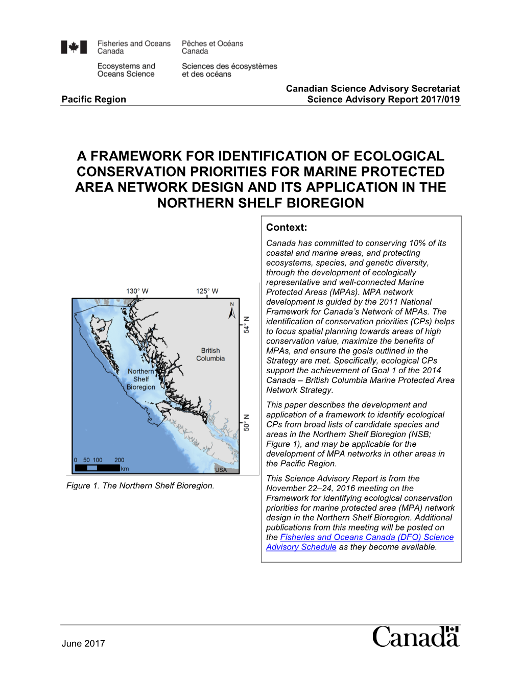 Framework for Identification of Ecological Conservation Priorities for Marine Protected Area Network Design and Its Application in the Northern Shelf Bioregion