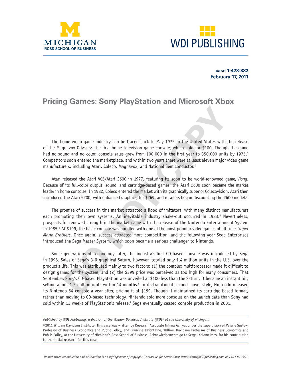 Pricing Games: Sony Playstation and Microsoft Xbox