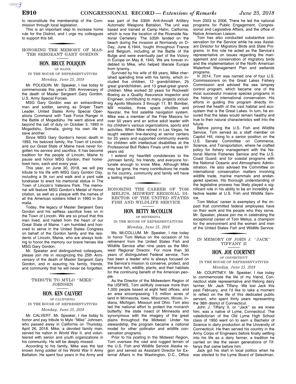 CONGRESSIONAL RECORD— Extensions of Remarks E910 HON