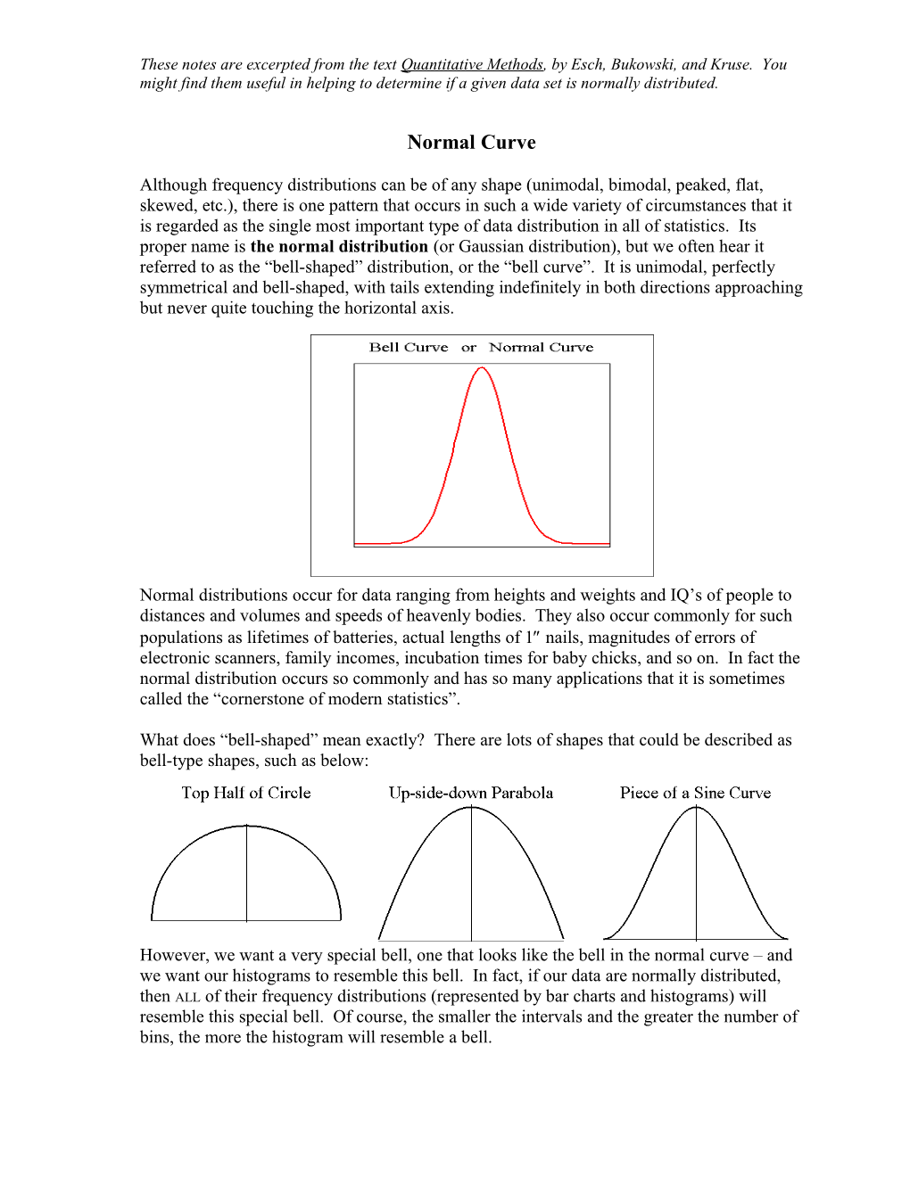 Normal Curve Percentages