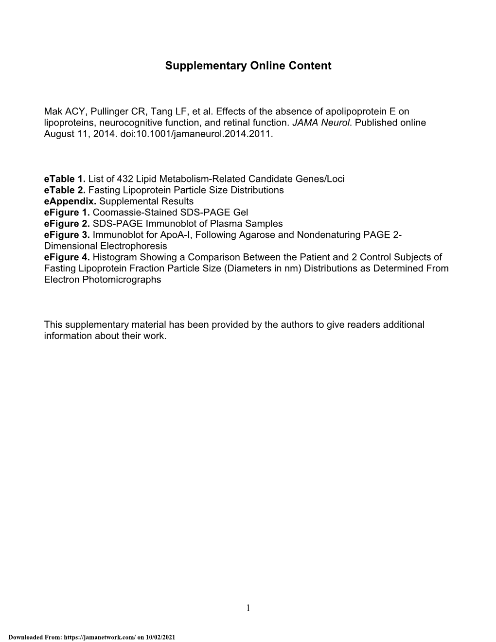 Effects of the Absence of Apolipoprotein E on Lipoproteins, Neurocognitive Function, and Retinal Function