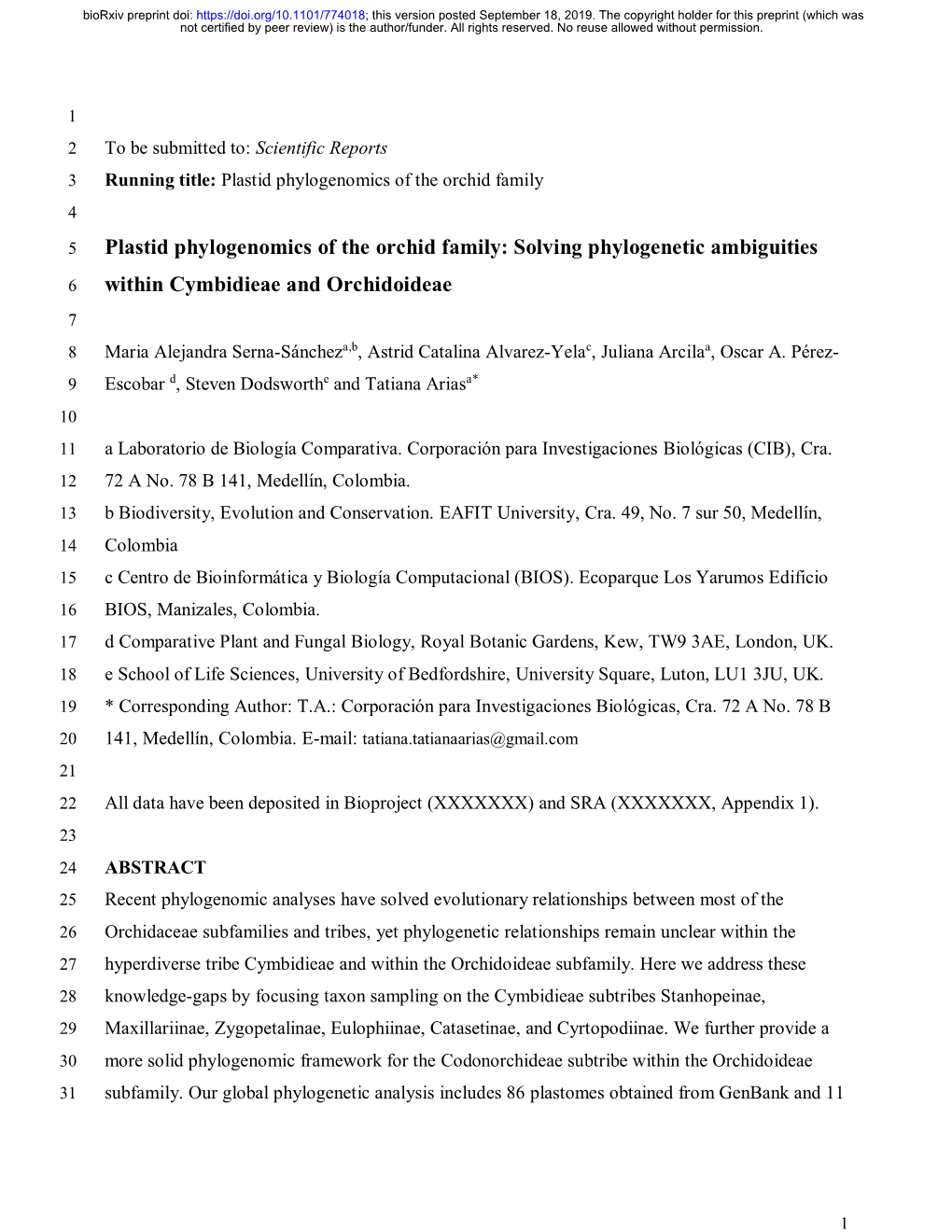 Plastid Phylogenomics of the Orchid Family: Solving Phylogenetic Ambiguities