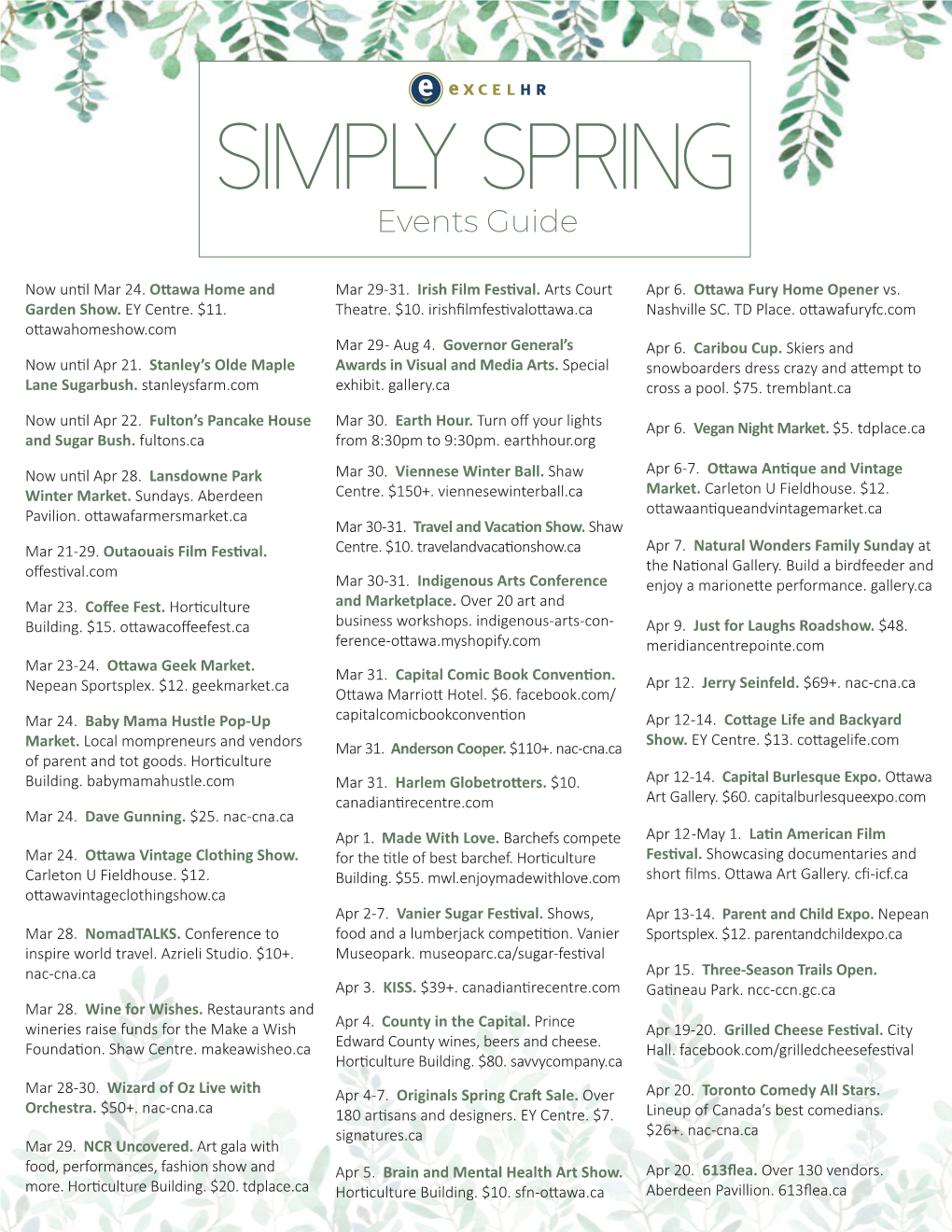 Simply Spring Events Guide