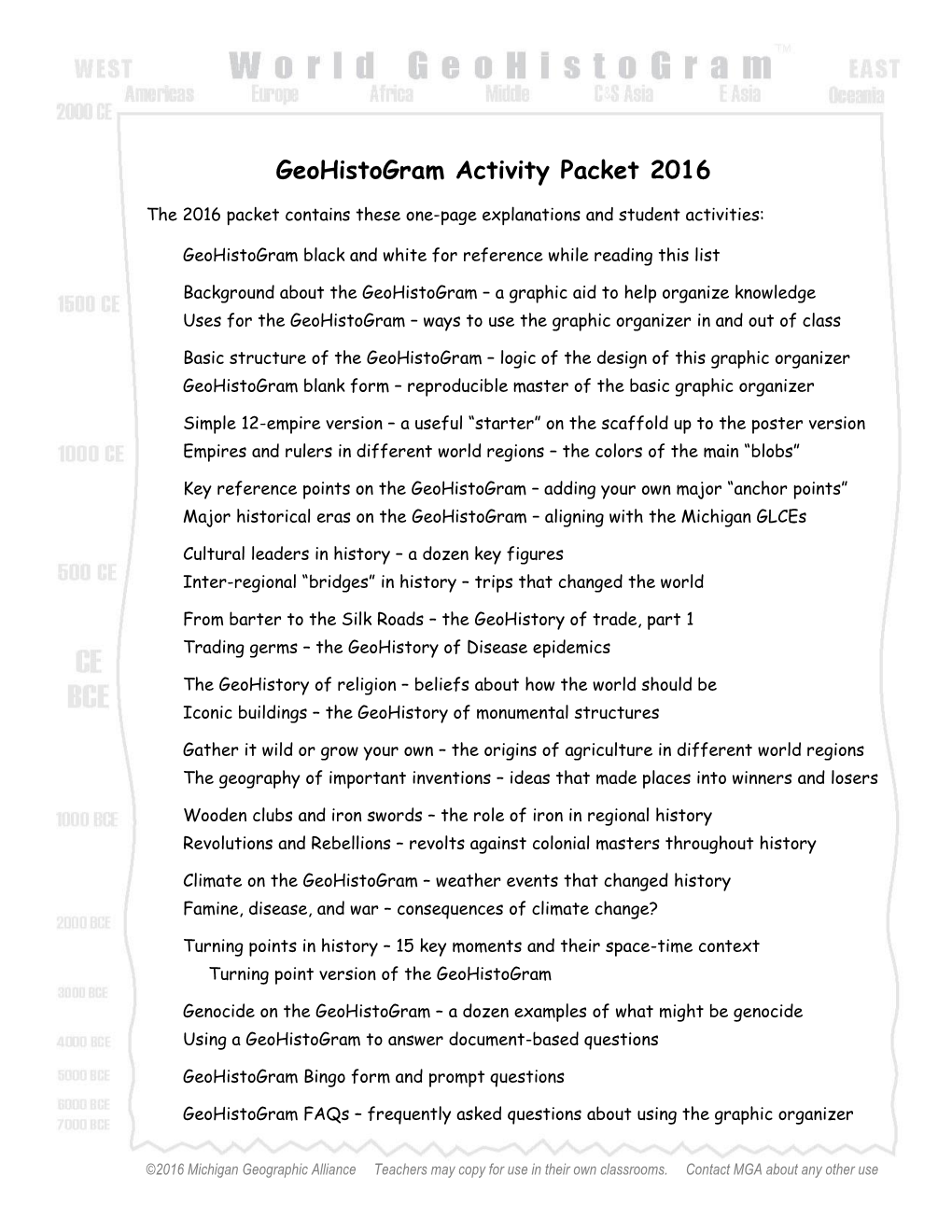 Geohistogram Activity Packet 2016