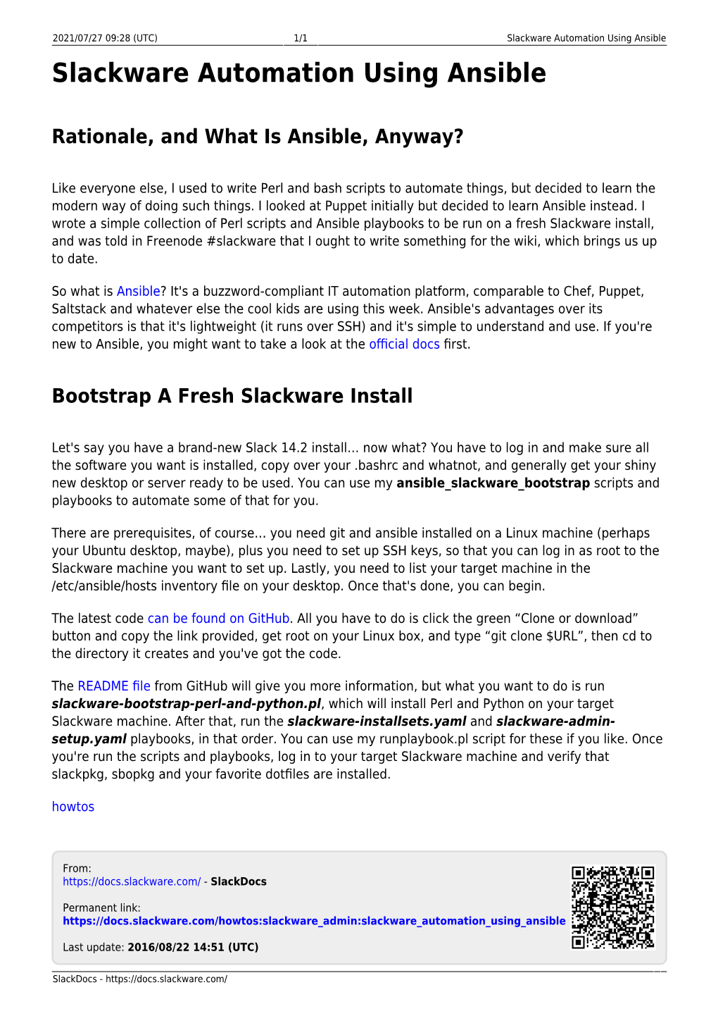 Slackware Automation Using Ansible Slackware Automation Using Ansible