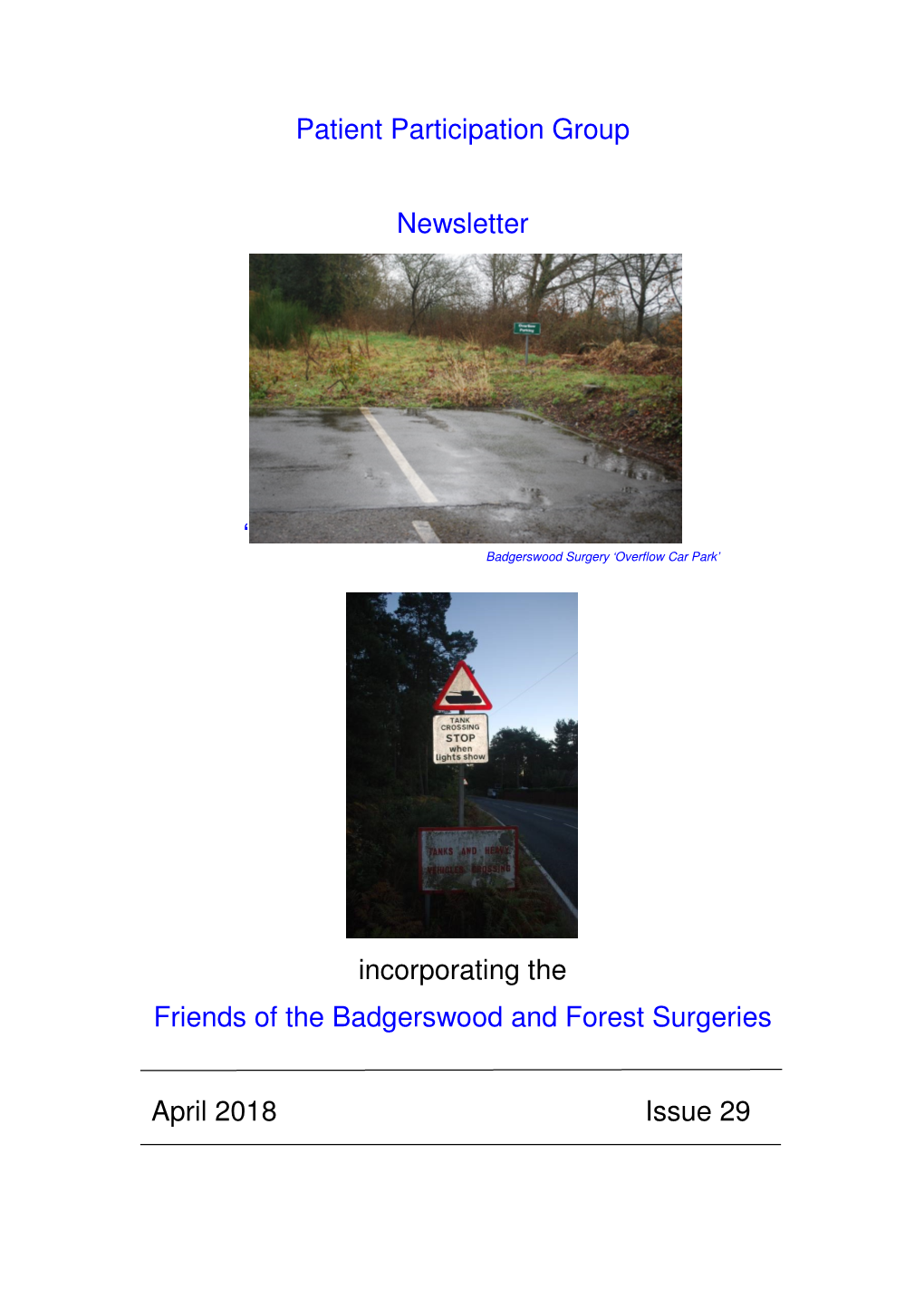 Patient Participation Group Newsletter ' Incorporating the Friends of The