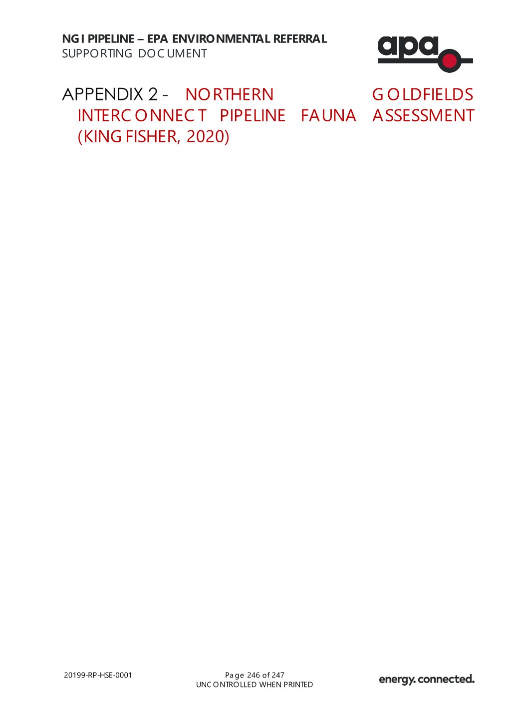 Northern Goldfields Interconnect Pipeline Fauna Assessment (Kingfisher, 2020)