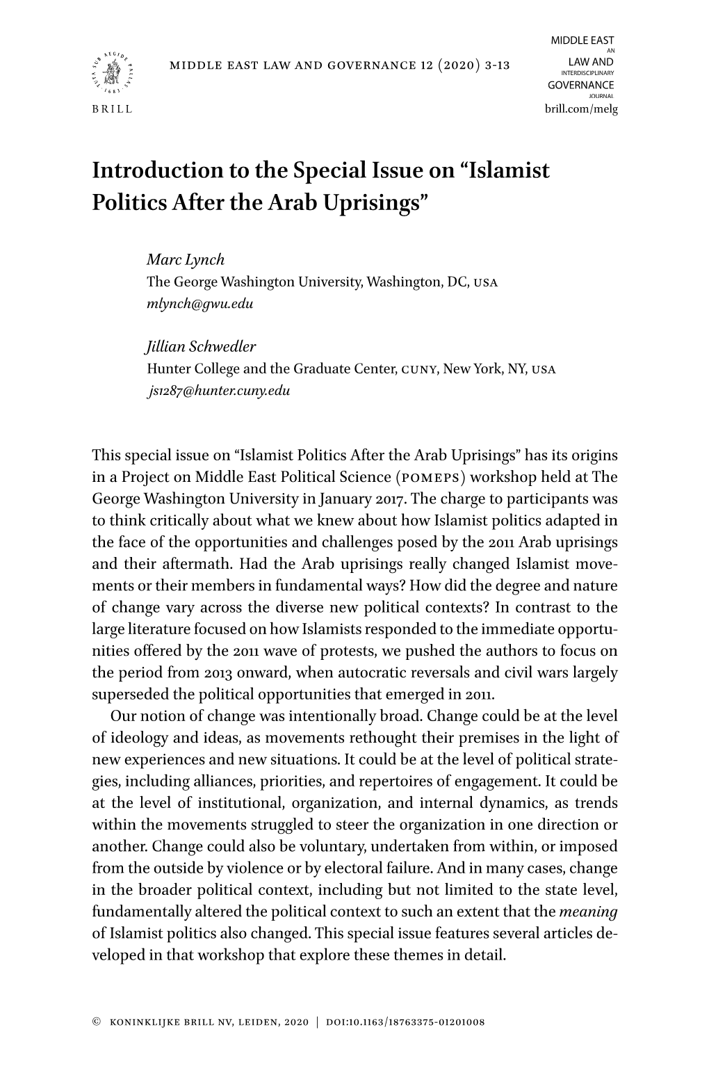 Islamist Politics After the Arab Uprisings”