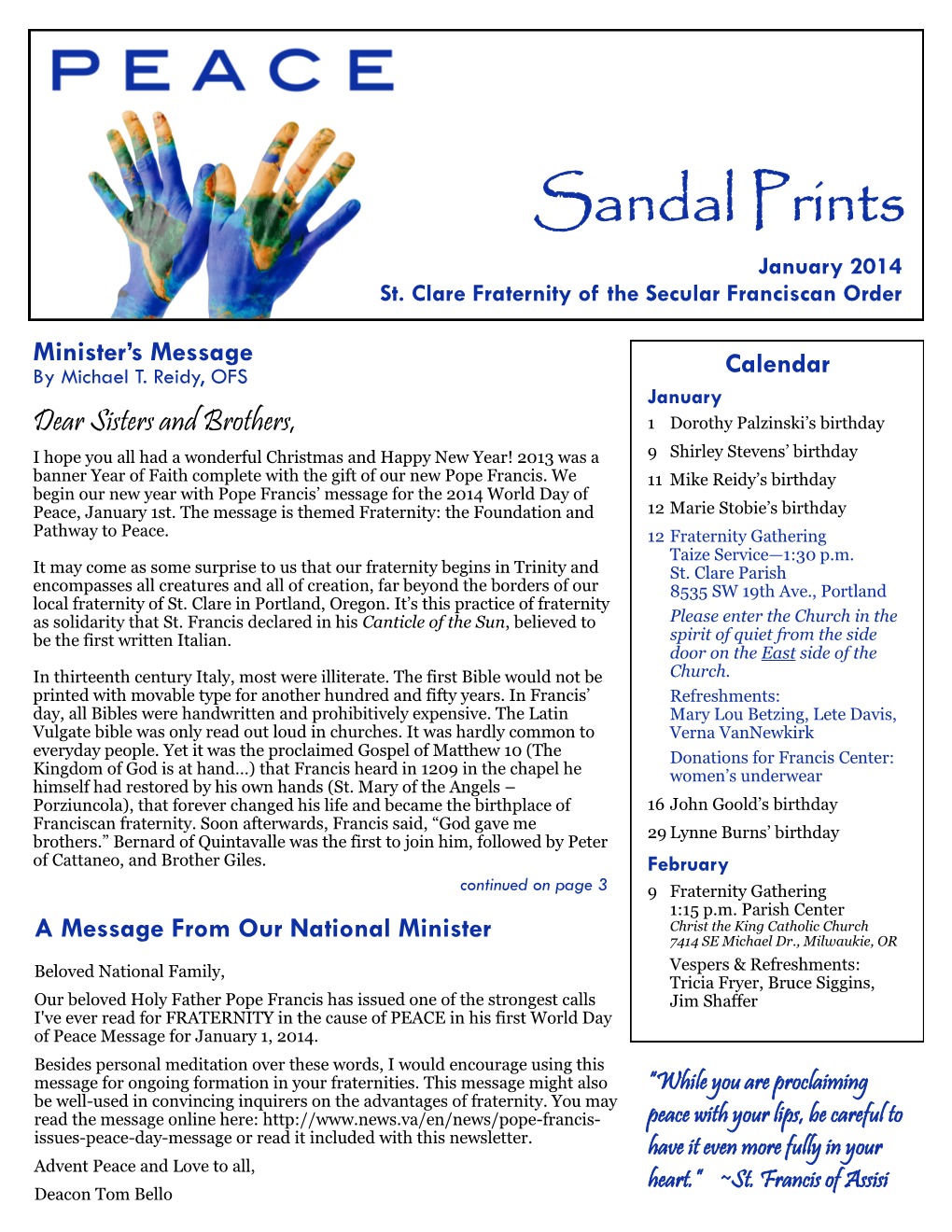 Sandal Prints January 2014 St