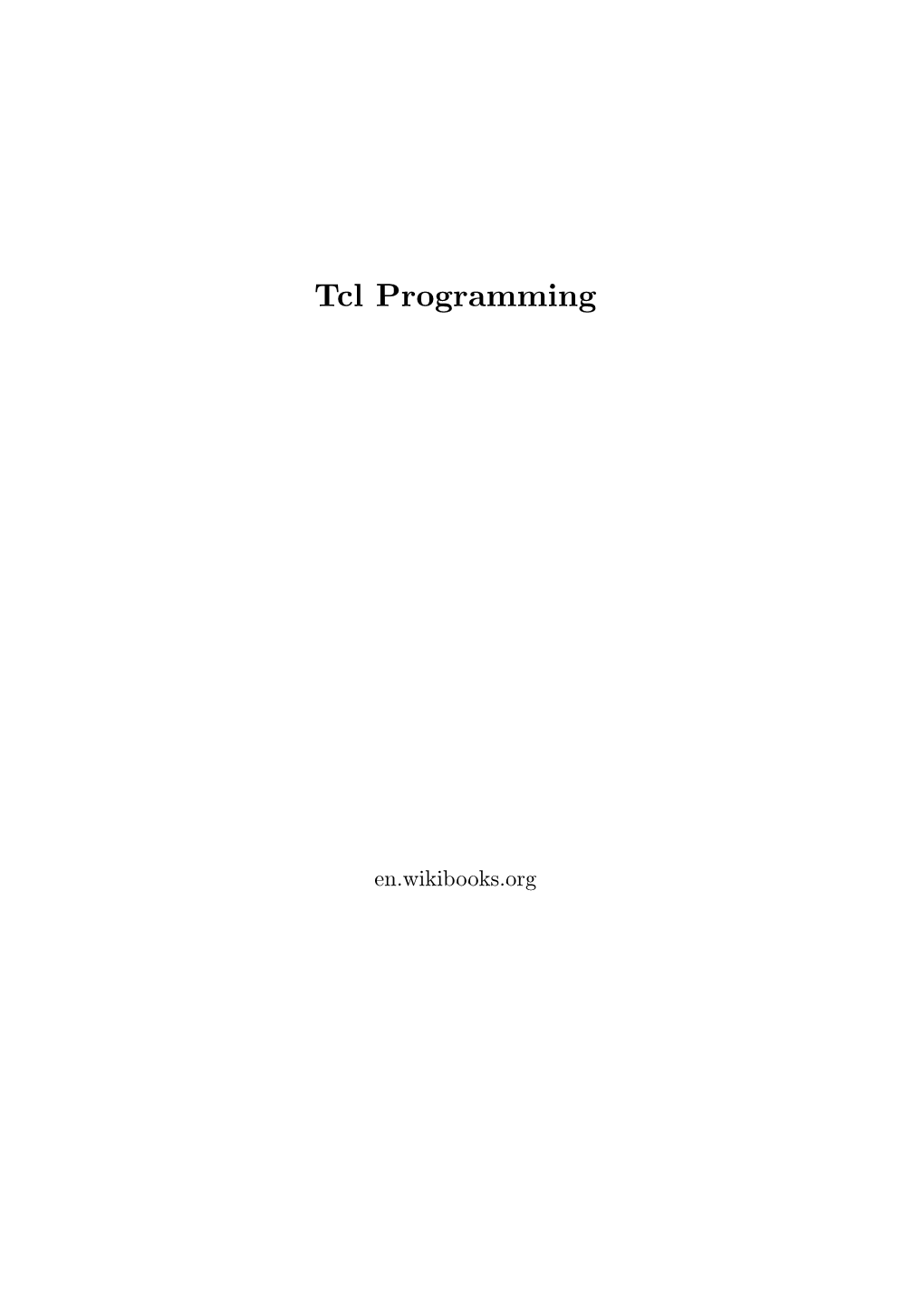 Tcl Programming