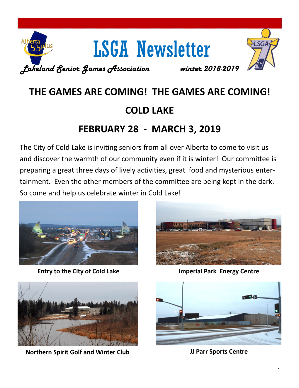LSGA Newsletter Lakeland Senior Games Association Winter 2018-2019